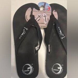 Black Flip Flops with Inspirational Message
